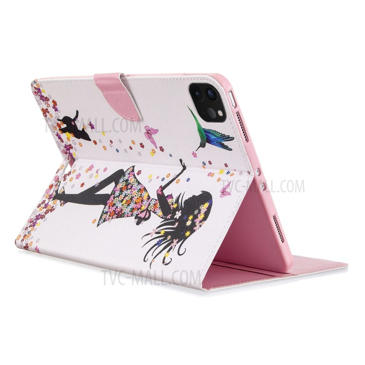 Pattern Printing Leather Wallet Case for iPad Pro 11-inch (2020) - Beauty-7