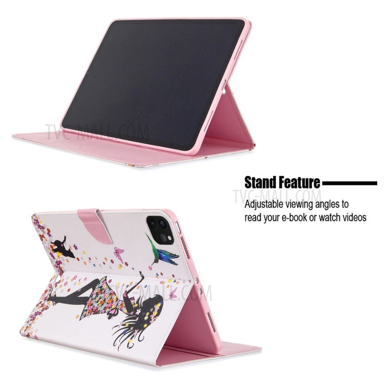 Pattern Printing Leather Wallet Case for iPad Pro 11-inch (2020) - Beauty-9