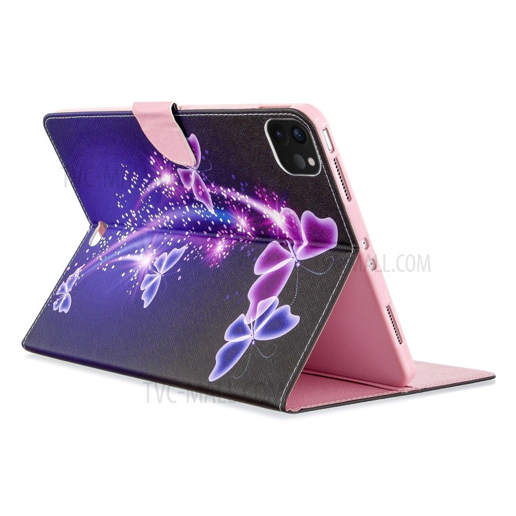 Pattern Printing Leather Wallet Case for iPad Pro 11-inch (2020) - Colorful Butterfly-7