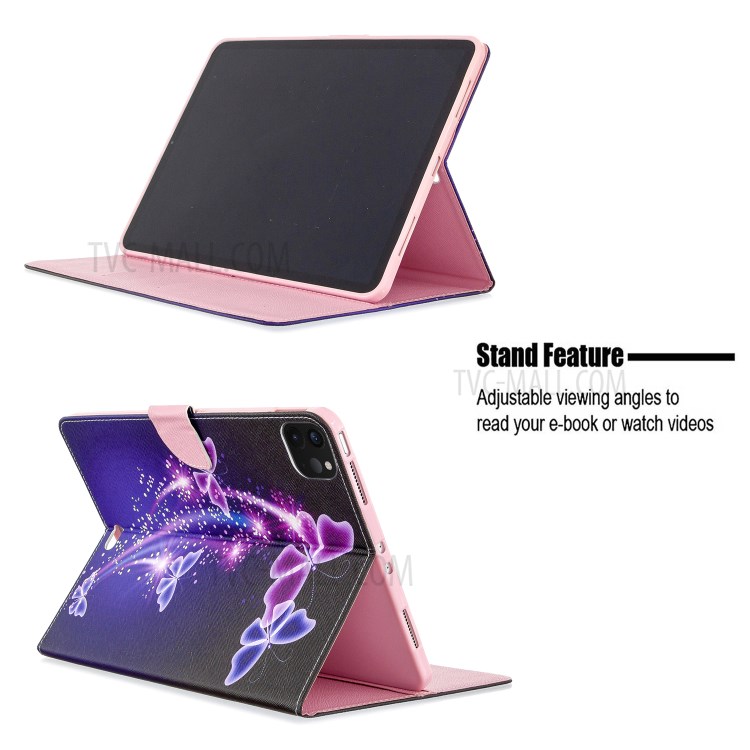 Pattern Printing Leather Wallet Case for iPad Pro 11-inch (2020) - Colorful Butterfly-9