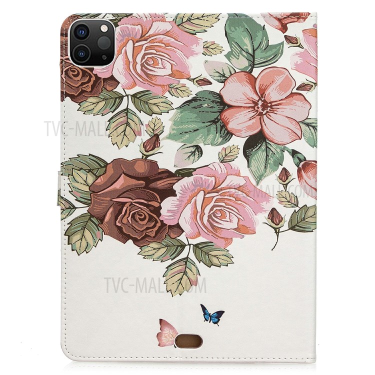 Pattern Printing Leather Wallet Case for iPad Pro 11-inch (2020) - Beautiful Flower-3