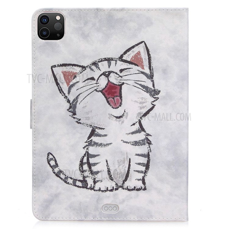 Pattern Printing Leather Wallet Case for iPad Pro 11-inch (2020) - Happy Cat-3