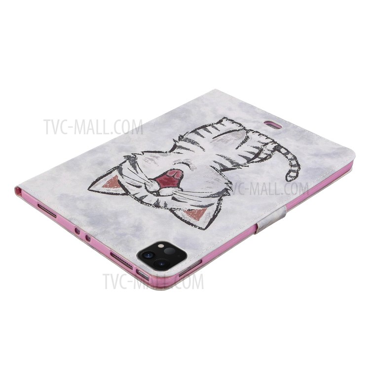 Pattern Printing Leather Wallet Case for iPad Pro 11-inch (2020) - Happy Cat-5