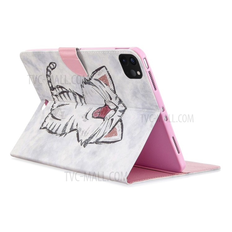 Pattern Printing Leather Wallet Case for iPad Pro 11-inch (2020) - Happy Cat-7