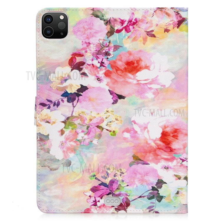 Pattern Printing Leather Wallet Case for iPad Pro 11-inch (2020) - Vivid Flowers-3