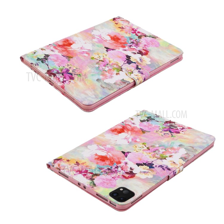 Pattern Printing Leather Wallet Case for iPad Pro 11-inch (2020) - Vivid Flowers-6
