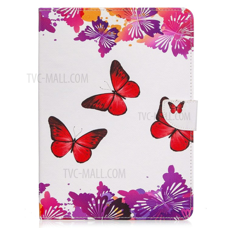 Pattern Printing Leather Wallet Case for iPad Pro 11-inch (2020) - Red Butterfly-2