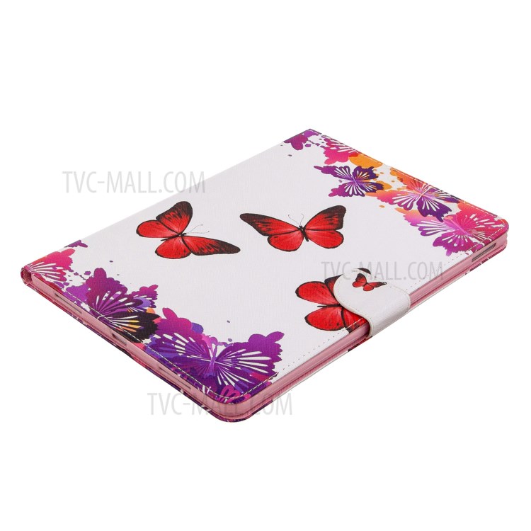 Pattern Printing Leather Wallet Case for iPad Pro 11-inch (2020) - Red Butterfly-4