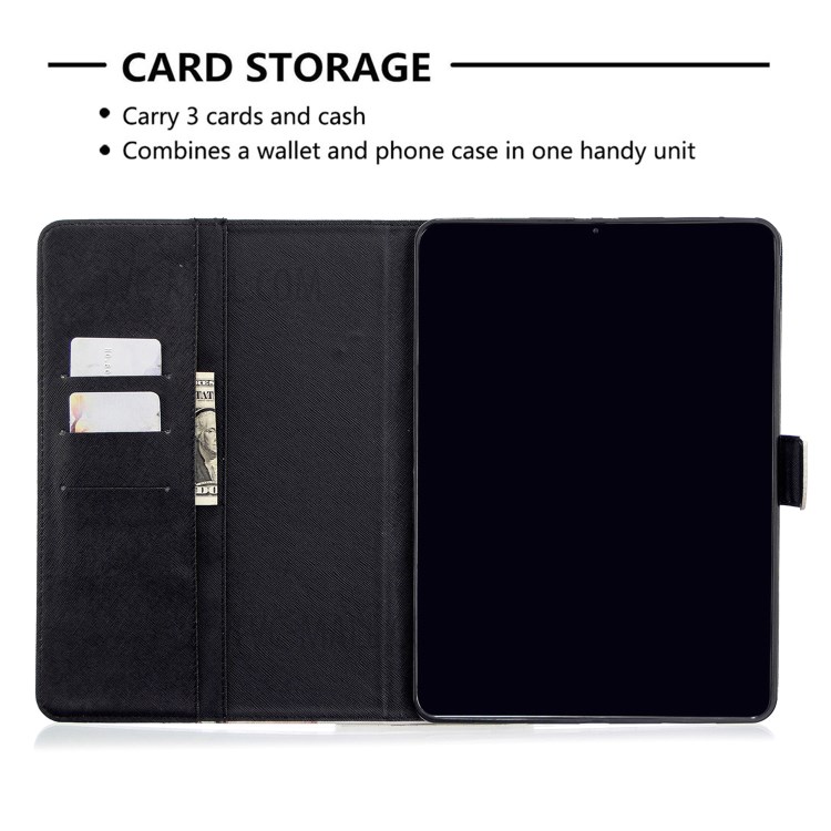 Pattern Printing Leather Wallet Case for iPad Pro 11-inch (2020) - Black and White Cat-10