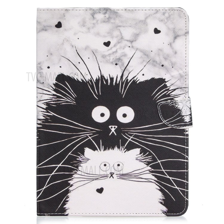 Pattern Printing Leather Wallet Case for iPad Pro 11-inch (2020) - Black and White Cat-2