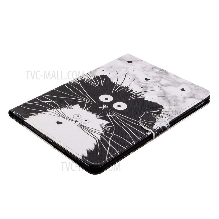 Pattern Printing Leather Wallet Case for iPad Pro 11-inch (2020) - Black and White Cat-4