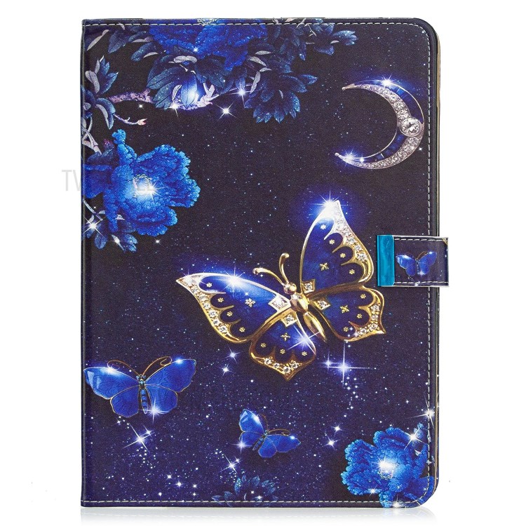 Pattern Printing Leather Wallet Case for iPad Pro 11-inch (2020) - Blue Butterfly-2