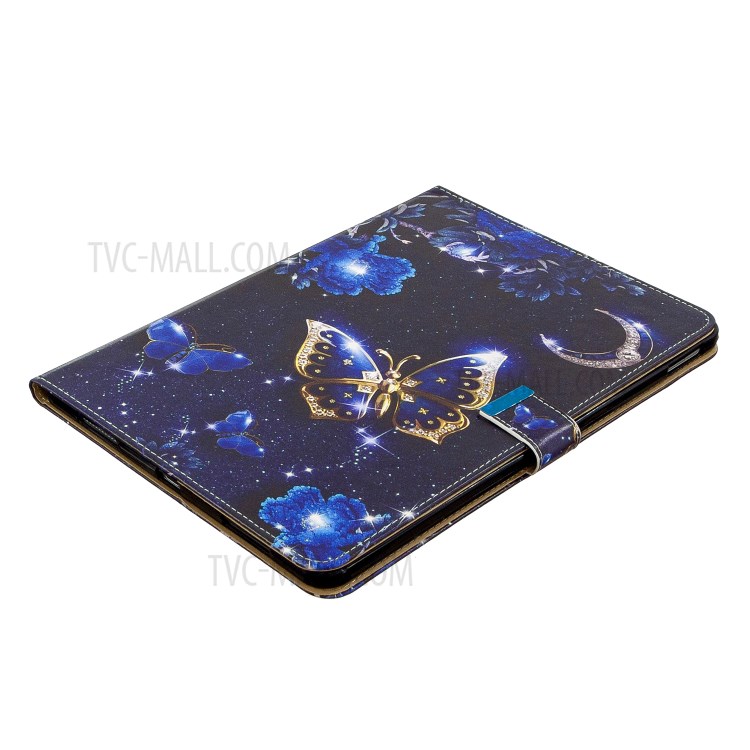 Pattern Printing Leather Wallet Case for iPad Pro 11-inch (2020) - Blue Butterfly-4