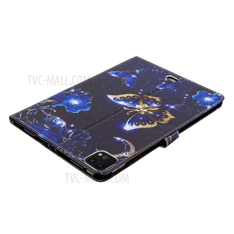 Pattern Printing Leather Wallet Case for iPad Pro 11-inch (2020) - Blue Butterfly-5