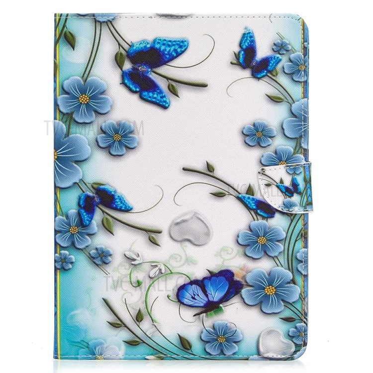 Pattern Printing Leather Wallet Case for iPad Pro 11-inch (2020) - Butterfly and Flower-2