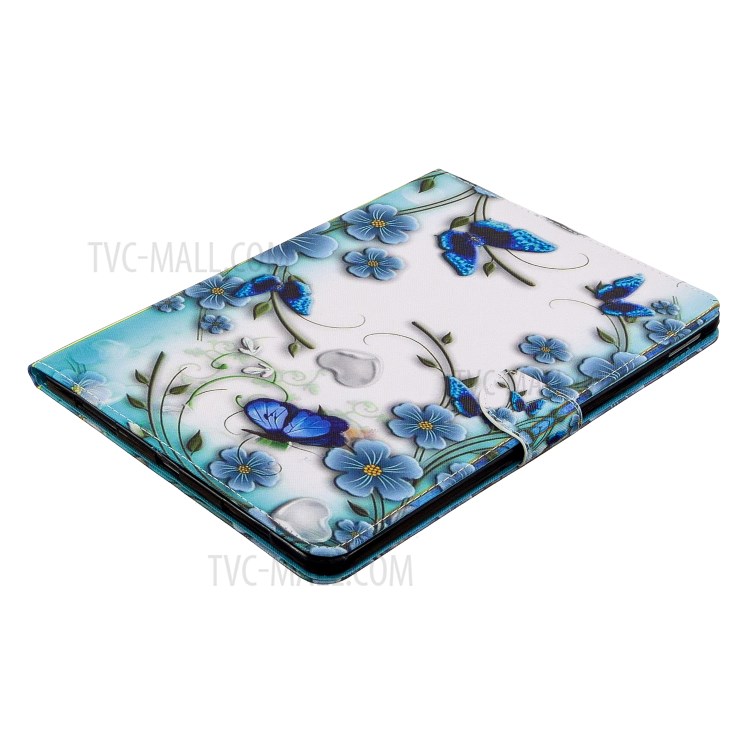 Pattern Printing Leather Wallet Case for iPad Pro 11-inch (2020) - Butterfly and Flower-4