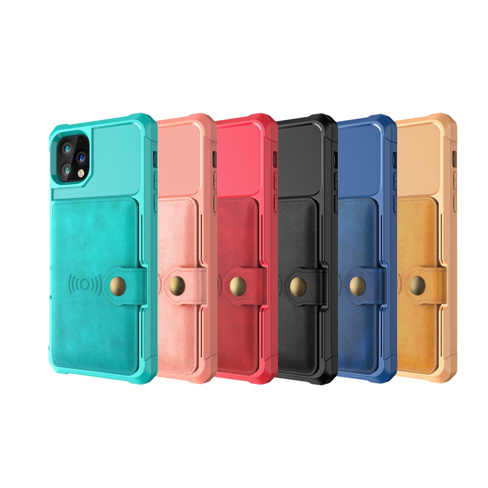 Kickstand Leather Coated TPU Cover with Wallet Built-in Magnetic Sheet for iPhone 11 Pro 5.8 inch - Black-10