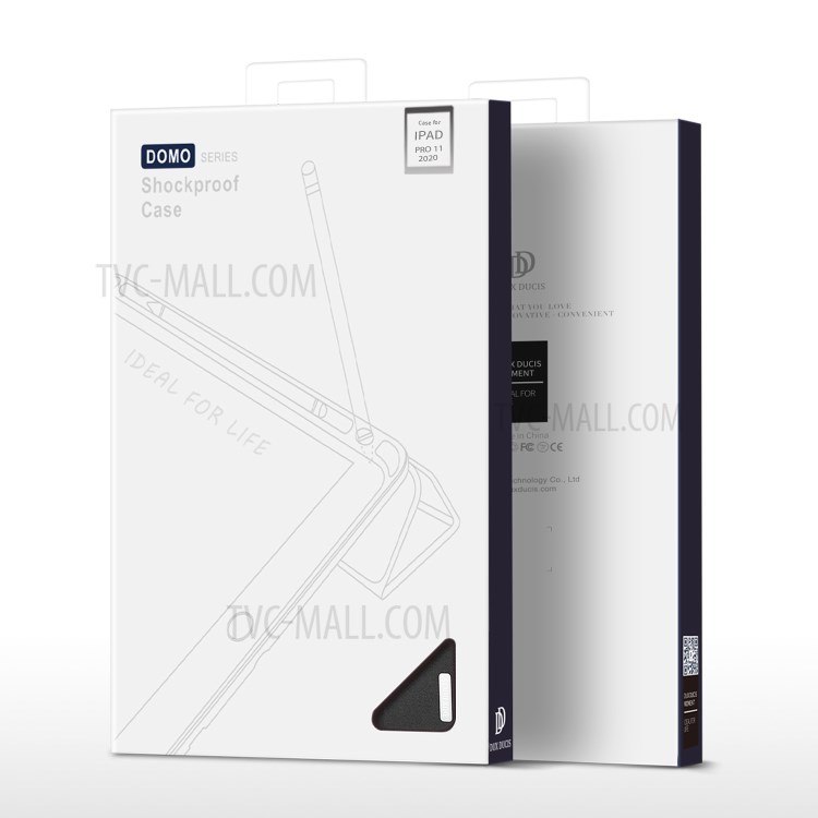 DUX DUCIS Три Раза Стенд Кожа PU Таблетки Оболочку С Держателем Ручки Для Apple Ipad Pro 11-дюймовый (2020) / (2018) - Черный-11