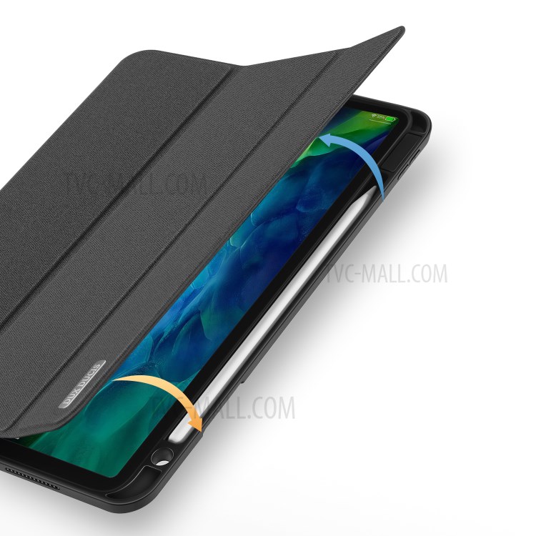 DUX DUCIS Три Раза Стенд Кожа PU Таблетки Оболочку С Держателем Ручки Для Apple Ipad Pro 11-дюймовый (2020) / (2018) - Черный-4