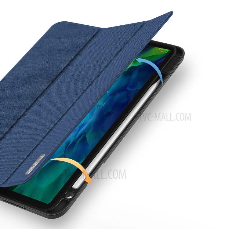DUX DUCIS Tri-fold Stand PU Leather Tablet Shell with Pen Holder for Apple iPad Pro 11-inch (2020) / (2018) - Blue-4
