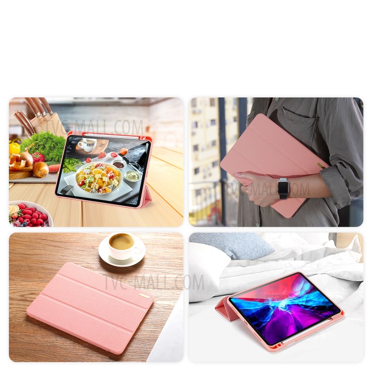 DUX DUCIS DOMO Series Tri-fold Leather Tablet Shell for iPad Pro 12.9-inch (2020)/(2018) - Pink-10