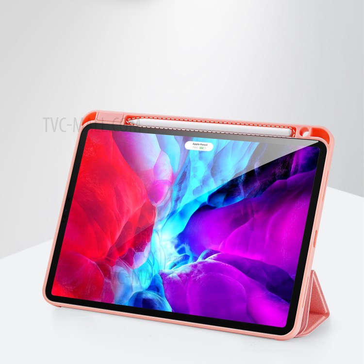 DUX DUCIS DOMO Series Tri-fold Leather Tablet Shell for iPad Pro 12.9-inch (2020)/(2018) - Pink-13