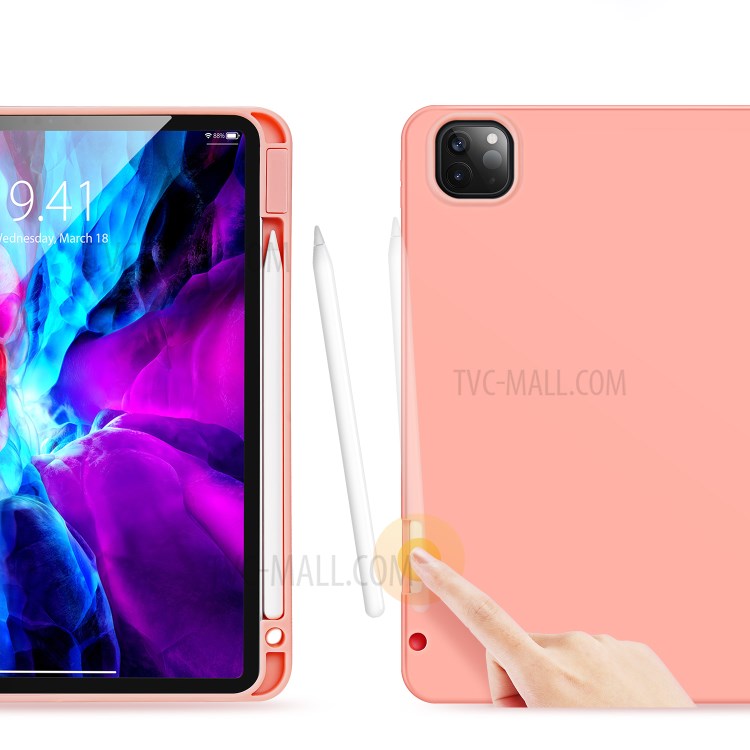 DUX DUCIS DOMO Series Tri-fold Leather Tablet Shell for iPad Pro 12.9-inch (2020)/(2018) - Pink-2