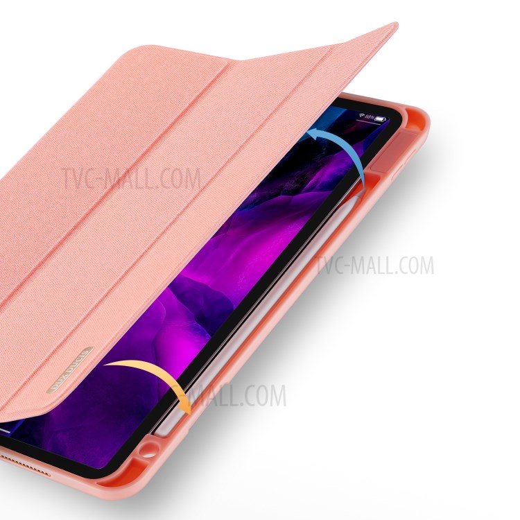 DUX DUCIS DOMO Series Tri-fold Leather Tablet Shell for iPad Pro 12.9-inch (2020)/(2018) - Pink-4