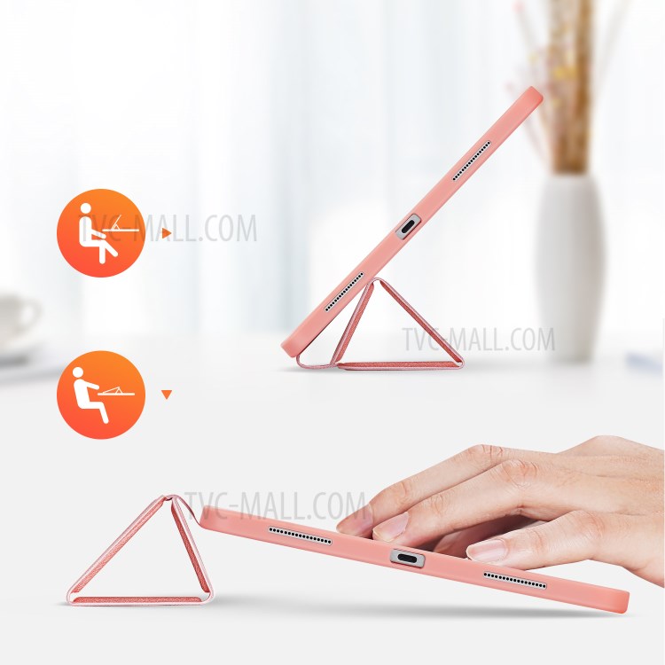 DUX DUCIS DOMO Series Tri-fold Leather Tablet Shell for iPad Pro 12.9-inch (2020)/(2018) - Pink-6