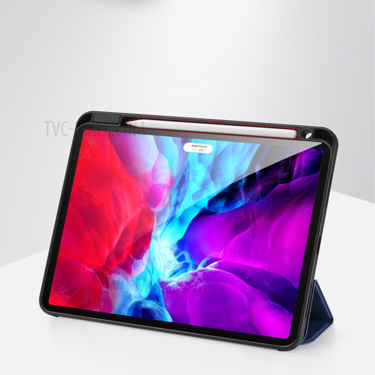 DUX DUCIS DOMO Series Tri-fold Leather Tablet Shell for iPad Pro 12.9-inch (2020)/(2018) - Blue-13