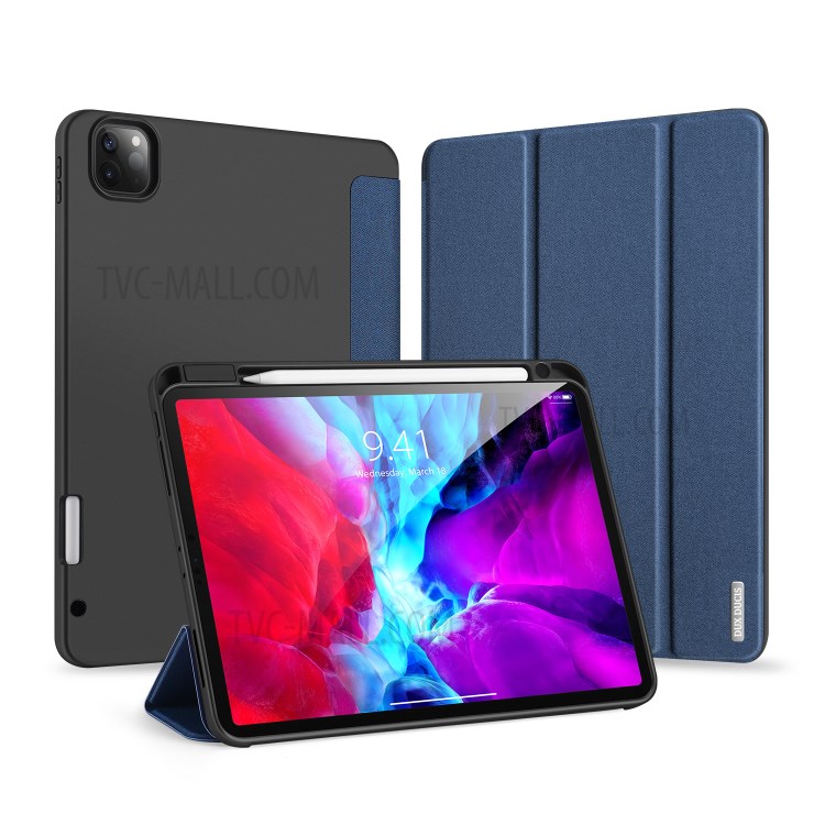 DUX DUCIS DOMO Series Tri-fold Leather Tablet Shell for iPad Pro 12.9-inch (2020)/(2018) - Blue-3