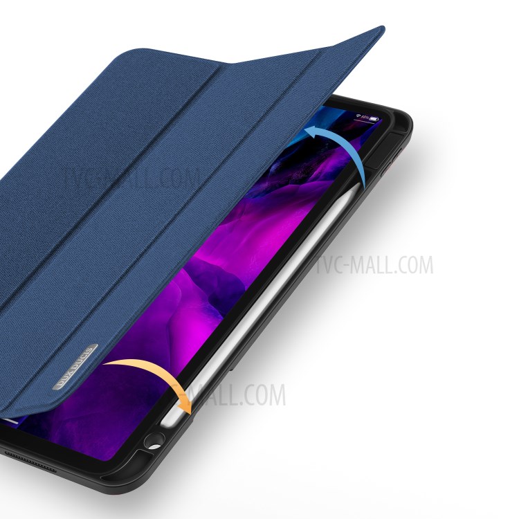 DUX DUCIS DOMO Series Tri-fold Leather Tablet Shell for iPad Pro 12.9-inch (2020)/(2018) - Blue-4