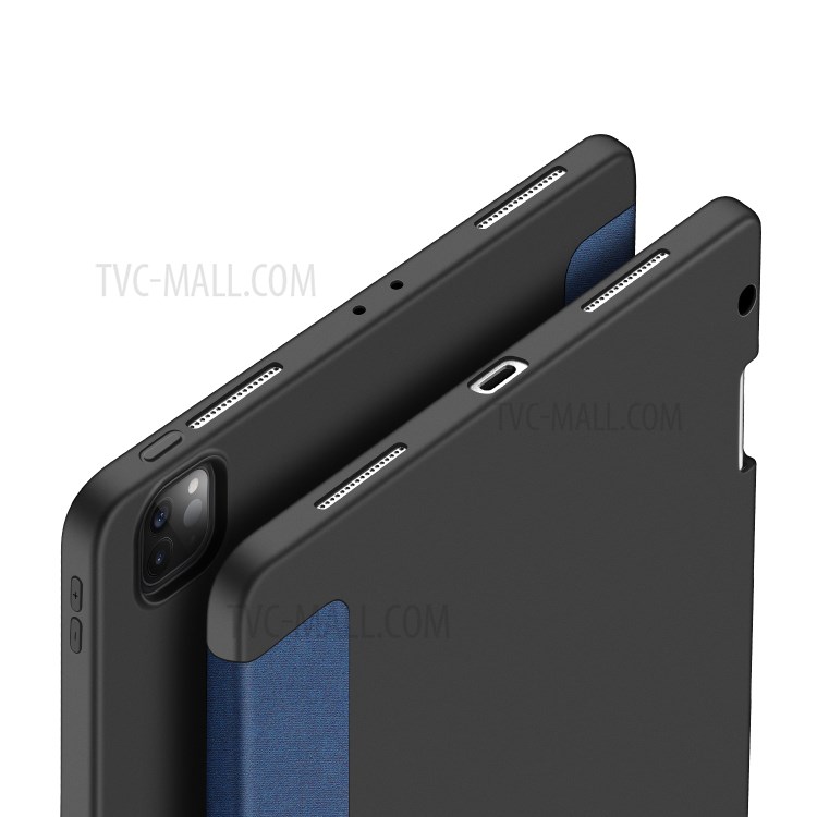 DUX DUCIS DOMO Series Tri-fold Leather Tablet Shell for iPad Pro 12.9-inch (2020)/(2018) - Blue-8