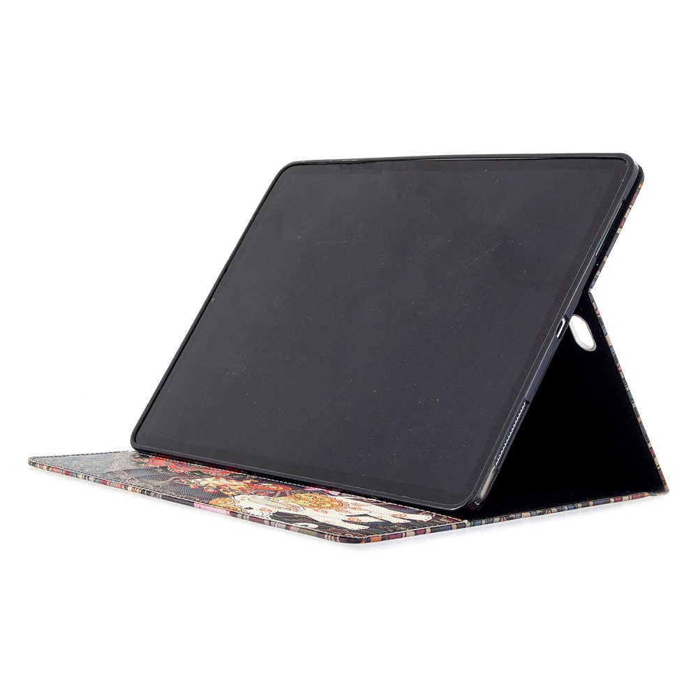 Printing Surface Leather Wallet Stand Case for iPad Pro 12.9-inch (2020) - Tribal Elephant-5