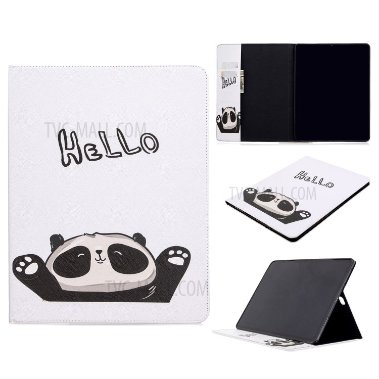 Printing Surface Leather Wallet Stand Case for iPad Pro 12.9-inch (2020) - Hello Panda-1
