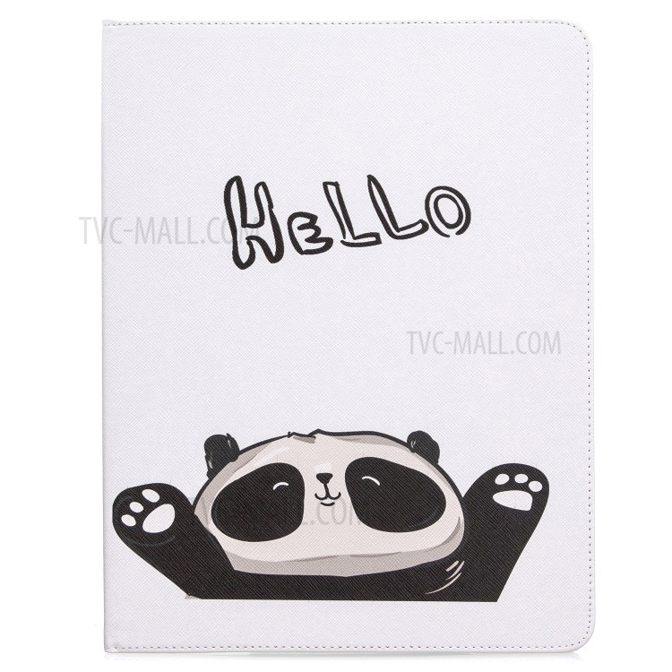 Printing Surface Leather Wallet Stand Case for iPad Pro 12.9-inch (2020) - Hello Panda-2