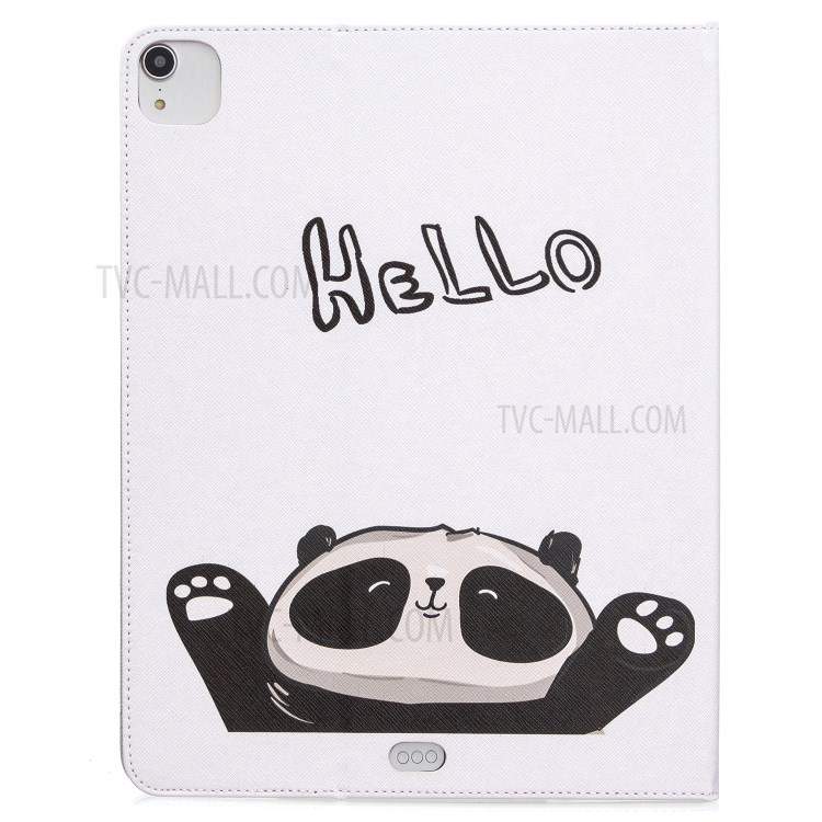 Printing Surface Leather Wallet Stand Case for iPad Pro 12.9-inch (2020) - Hello Panda-3