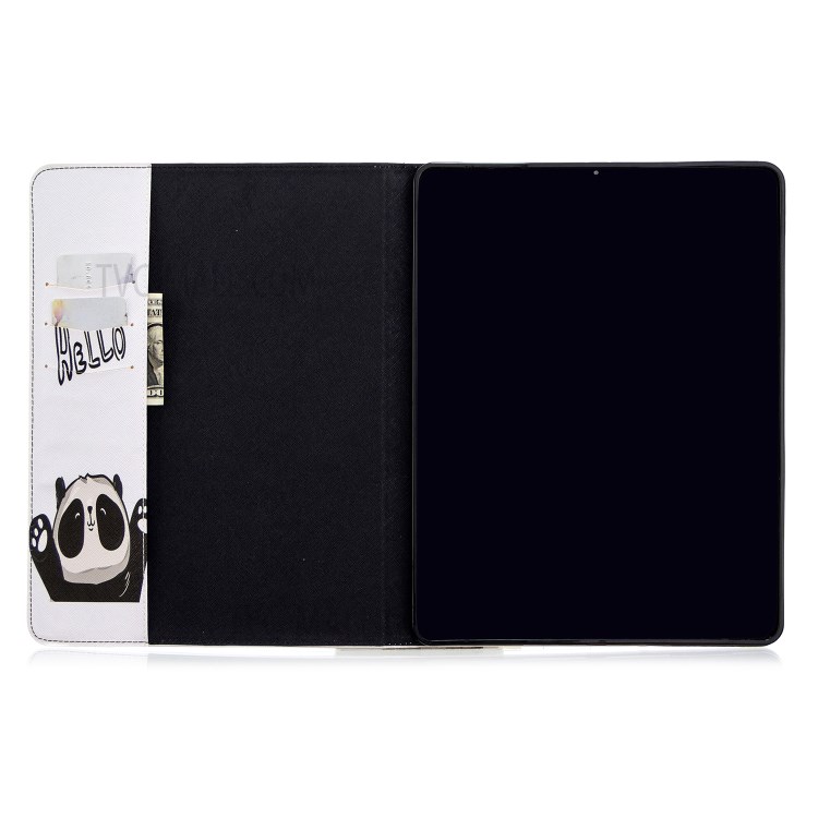 Printing Surface Leather Wallet Stand Case for iPad Pro 12.9-inch (2020) - Hello Panda-8
