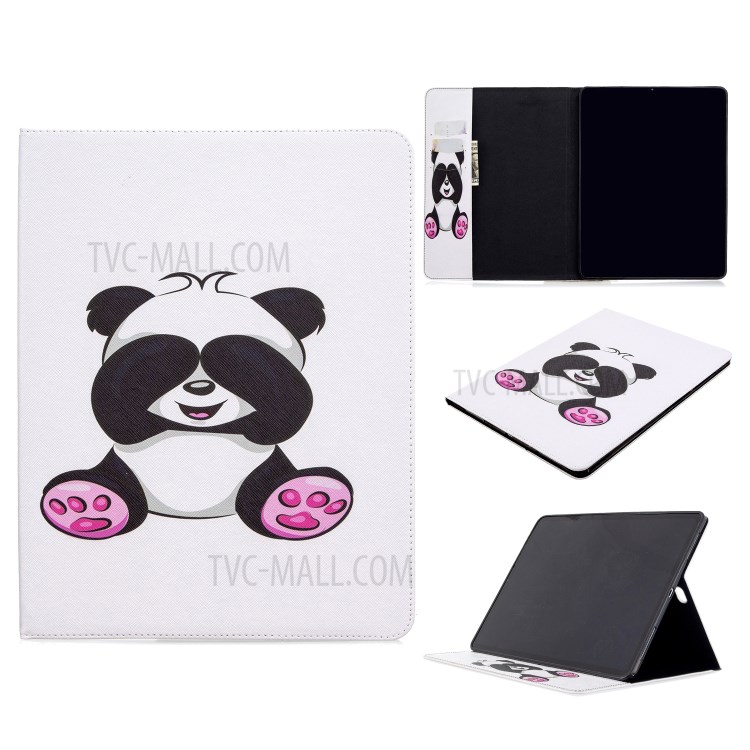 Printing Surface Leather Wallet Stand Case for iPad Pro 12.9-inch (2020) - Adorable Panda-1