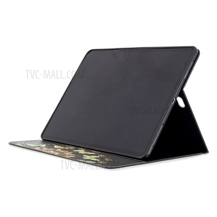 Printing Surface Leather Wallet Stand Case for iPad Pro 12.9-inch (2020) - Shiny Golden Butterflies-5