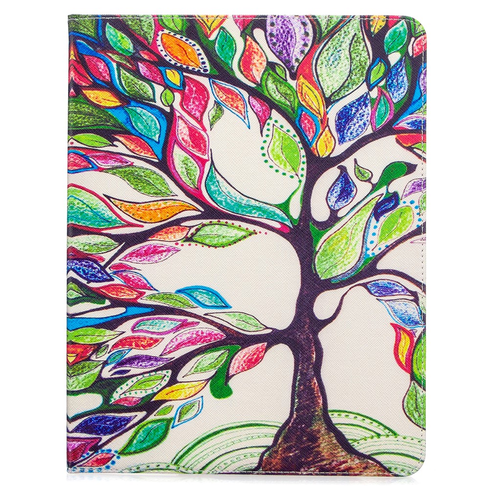 Printing Surface Leather Wallet Stand Case for iPad Pro 12.9-inch (2020) - Colorful Tree-2