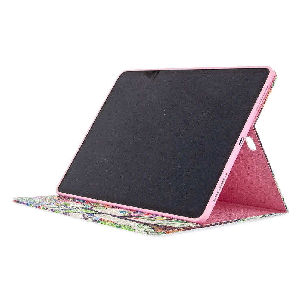 Printing Surface Leather Wallet Stand Case for iPad Pro 12.9-inch (2020) - Colorful Tree-5