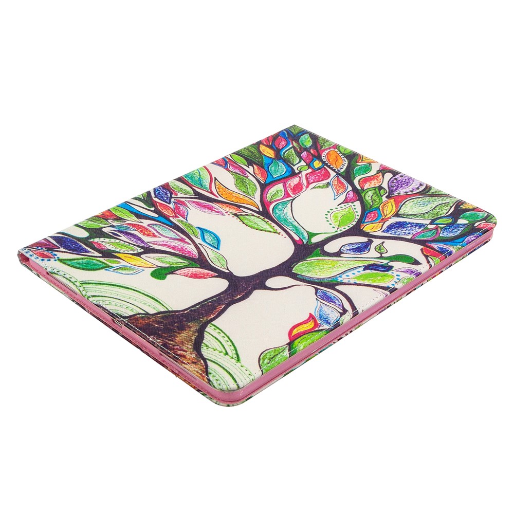 Printing Surface Leather Wallet Stand Case for iPad Pro 12.9-inch (2020) - Colorful Tree-6