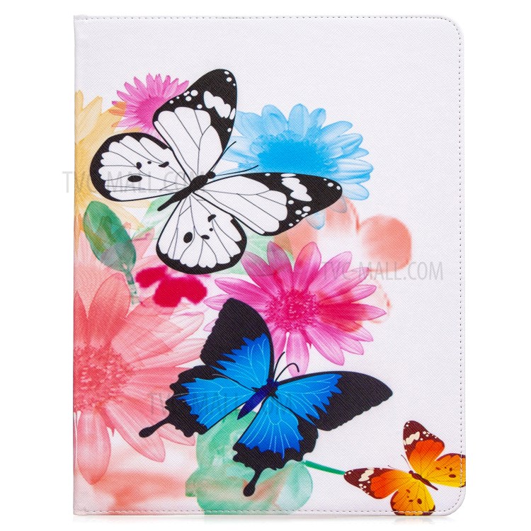 Printing Surface Leather Wallet Stand Case for iPad Pro 12.9-inch (2020) - Vivid Butterflies-2