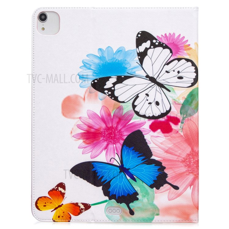 Printing Surface Leather Wallet Stand Case for iPad Pro 12.9-inch (2020) - Vivid Butterflies-3