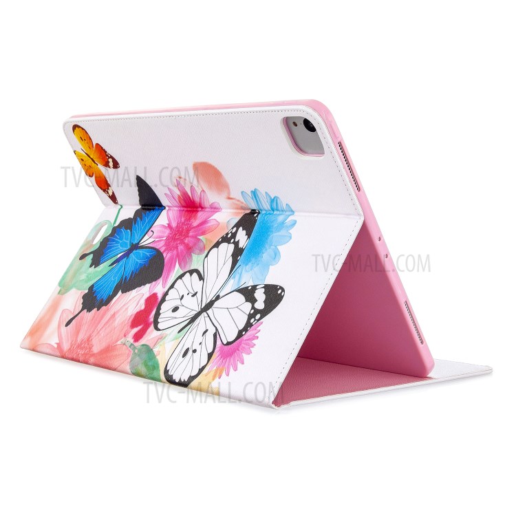 Printing Surface Leather Wallet Stand Case for iPad Pro 12.9-inch (2020) - Vivid Butterflies-4