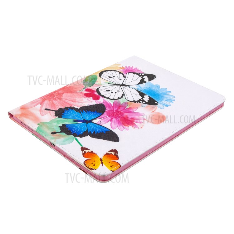 Printing Surface Leather Wallet Stand Case for iPad Pro 12.9-inch (2020) - Vivid Butterflies-6