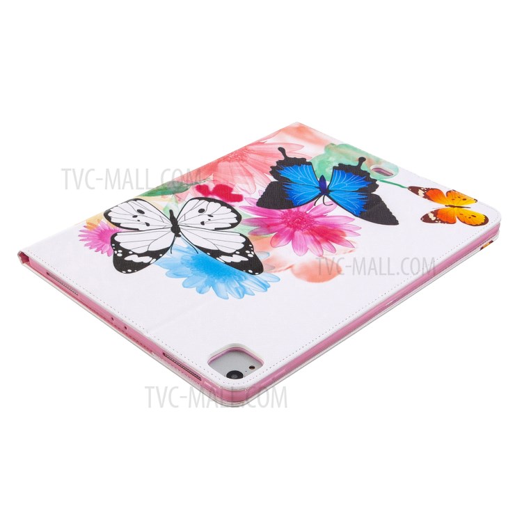 Printing Surface Leather Wallet Stand Case for iPad Pro 12.9-inch (2020) - Vivid Butterflies-7