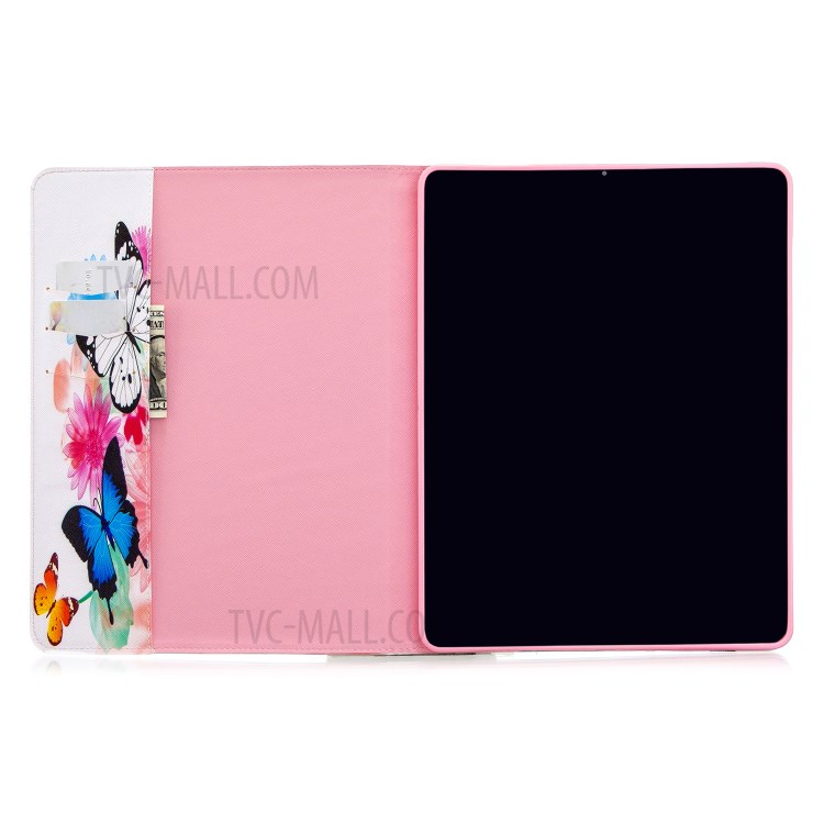 Printing Surface Leather Wallet Stand Case for iPad Pro 12.9-inch (2020) - Vivid Butterflies-8