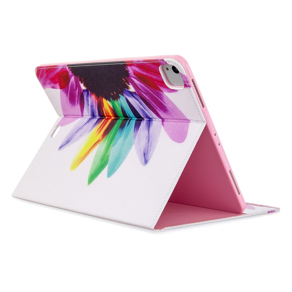 Printing Surface Leather Wallet Stand Case for iPad Pro 12.9-inch (2020) - Colorful Petals-4